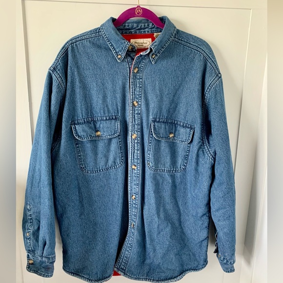 VINTAGE 90’s HERRINGBONE NATURALS MENS LINED DENIM/JEAN SHIRT/JACKET, L - Picture 15 of 15